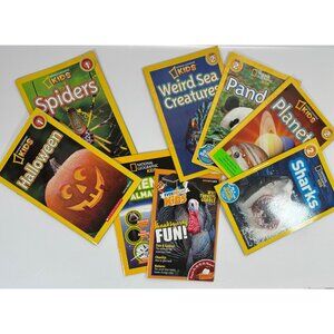 National Geographic Kids Scholastic Books Level 1 & 2 Set Of 8 - Spiders Planets
